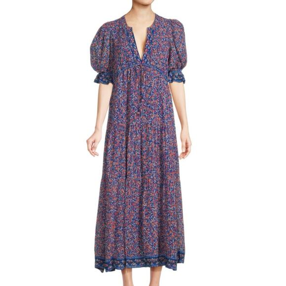 SAYLOR Dresses & Skirts - saylor lyna maxi floral dress size L blue red CL